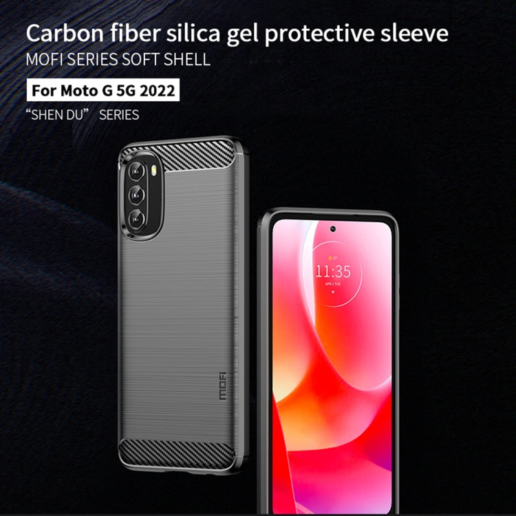 For Motorola Moto G 5G 2022 MOFI Gentleness Series Brushed Texture Carbon Fiber TPU Phone Case(Black) - Motorola Cases by MOFI | Online Shopping South Africa | PMC TechLife
