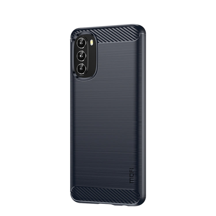 For Motorola Moto G 5G 2022 MOFI Gentleness Series Brushed Texture Carbon Fiber TPU Phone Case(Blue) - Motorola Cases by MOFI | Online Shopping South Africa | PMC TechLife | Buy Now Pay Later Mobicred
