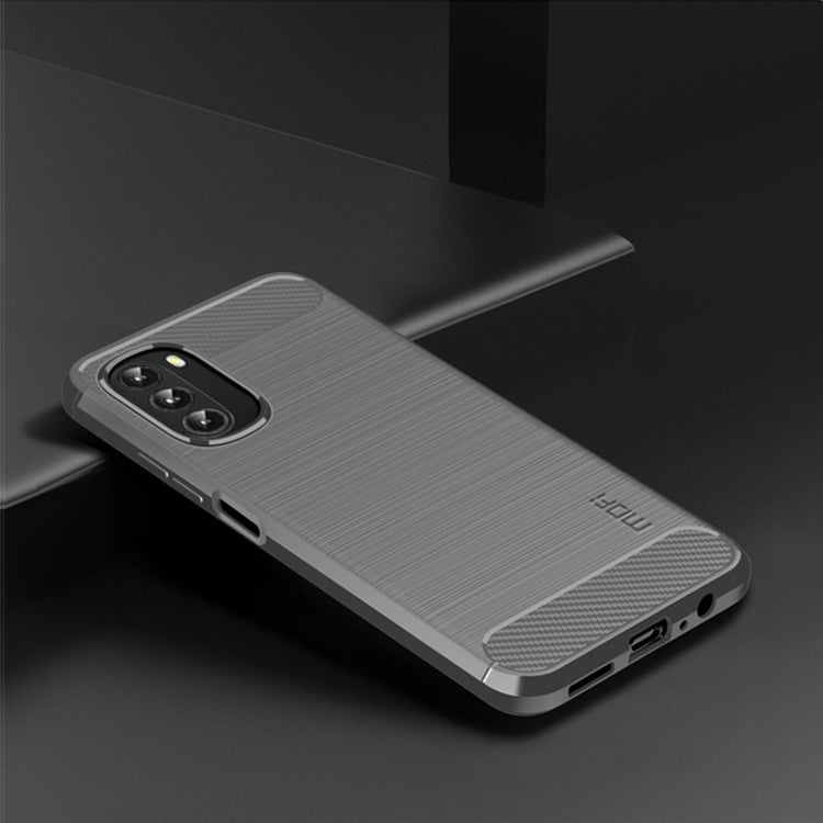 For Motorola Moto G 5G 2022 MOFI Gentleness Series Brushed Texture Carbon Fiber TPU Phone Case(Gray) - Motorola Cases by MOFI | Online Shopping South Africa | PMC TechLife | Buy Now Pay Later Mobicred