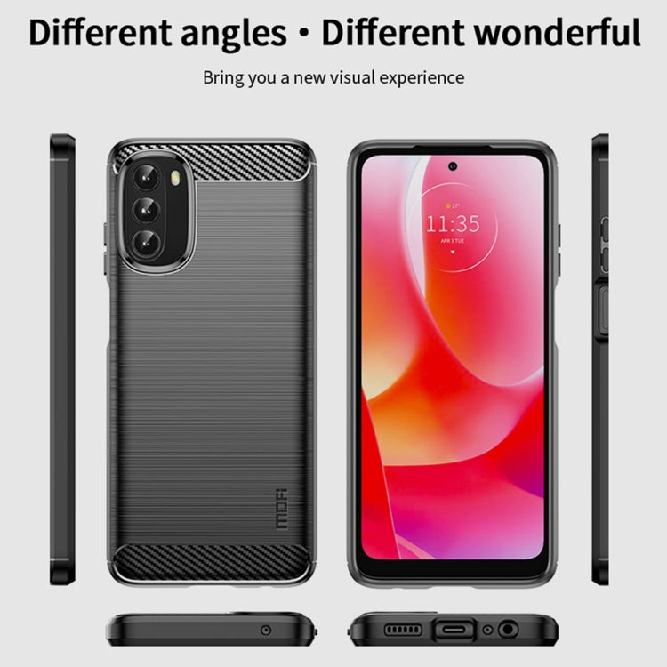 For Motorola Moto G 5G 2022 MOFI Gentleness Series Brushed Texture Carbon Fiber TPU Phone Case(Gray) - Motorola Cases by MOFI | Online Shopping South Africa | PMC TechLife | Buy Now Pay Later Mobicred