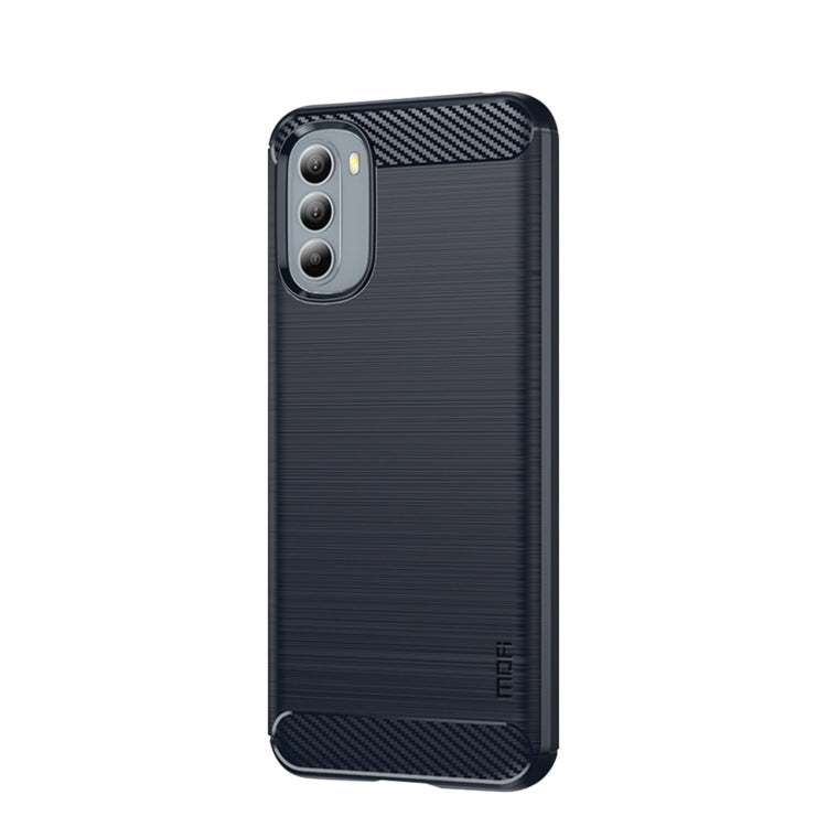 For Motorola Moto G31/G41 MOFI Gentleness Series Brushed Texture Carbon Fiber TPU Phone Case(Blue) - Motorola Cases by MOFI | Online Shopping South Africa | PMC TechLife | Buy Now Pay Later Mobicred