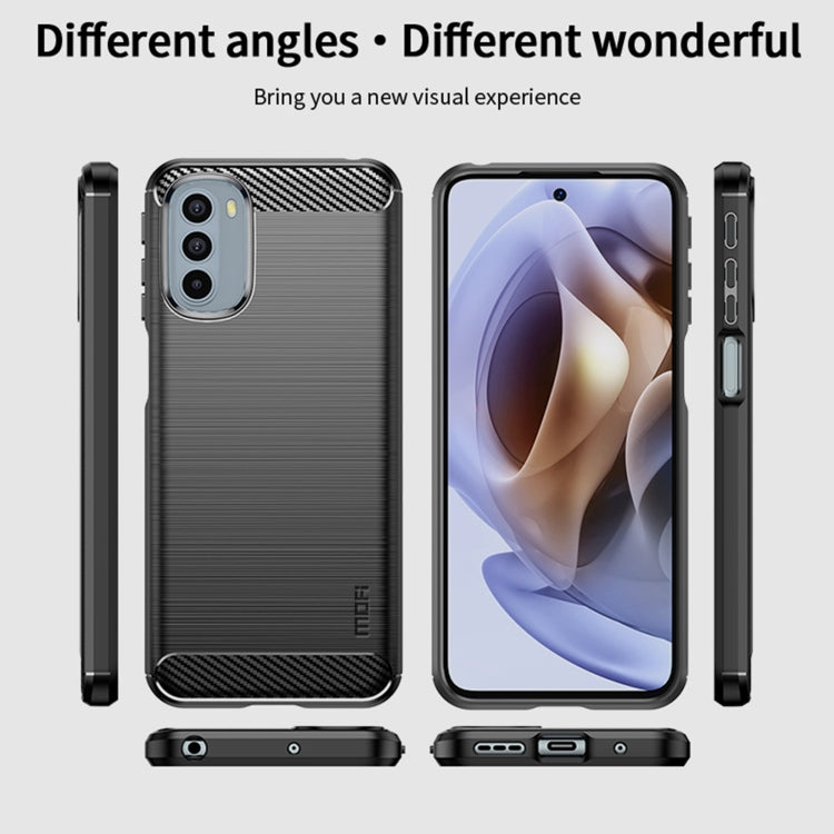 For Motorola Moto G31/G41 MOFI Gentleness Series Brushed Texture Carbon Fiber TPU Phone Case(Blue) - Motorola Cases by MOFI | Online Shopping South Africa | PMC TechLife | Buy Now Pay Later Mobicred