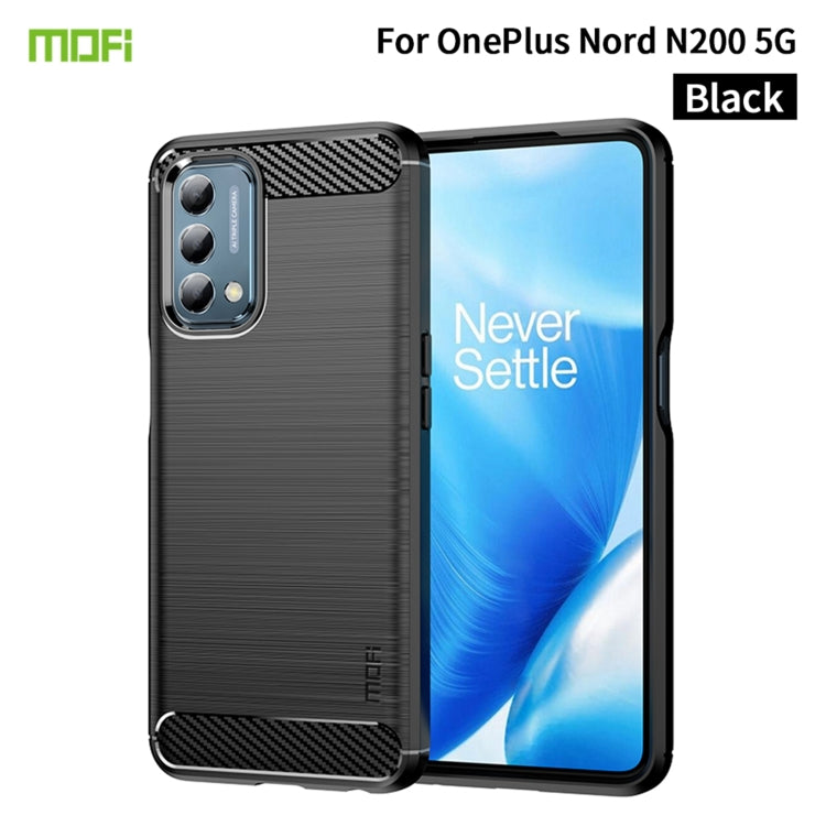 For Oneplus Nord N200 5G MOFI Gentleness Series Brushed Texture Carbon Fiber Soft TPU Phone Case(Black) - free shipping - PMC TechLife - Order now!