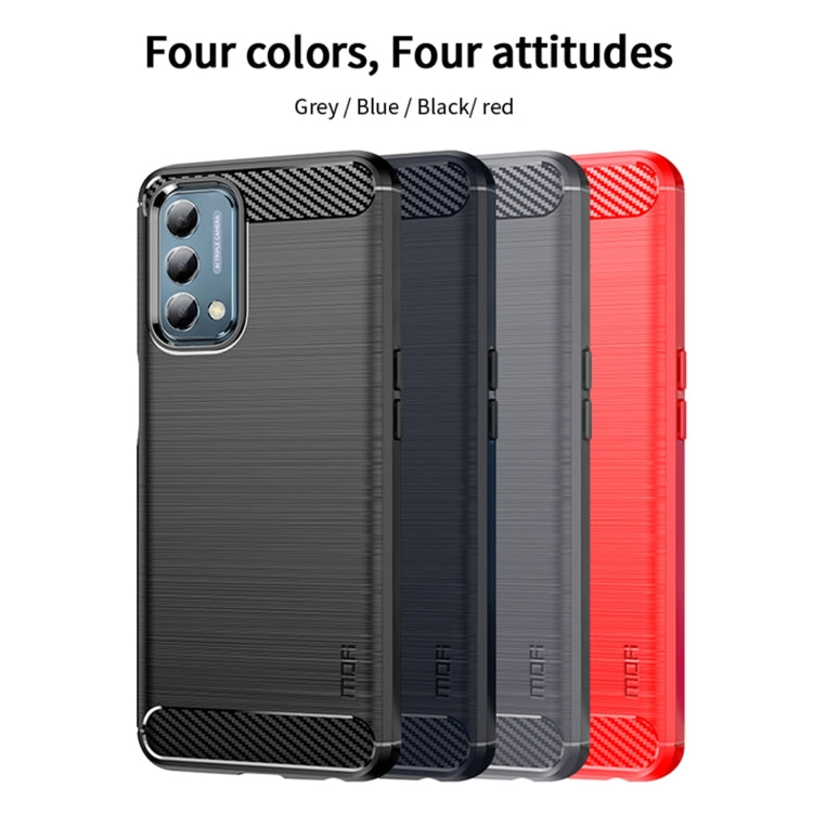 For Oneplus Nord N200 5G MOFI Gentleness Series Brushed Texture Carbon Fiber Soft TPU Phone Case(Red) - OnePlus Cases by MOFI | Online Shopping South Africa | PMC TechLife | Buy Now Pay Later Mobicred