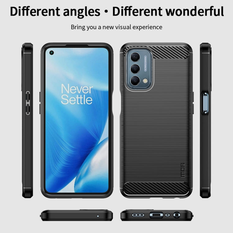 For Oneplus Nord N200 5G MOFI Gentleness Series Brushed Texture Carbon Fiber Soft TPU Phone Case(Red) - OnePlus Cases by MOFI | Online Shopping South Africa | PMC TechLife | Buy Now Pay Later Mobicred