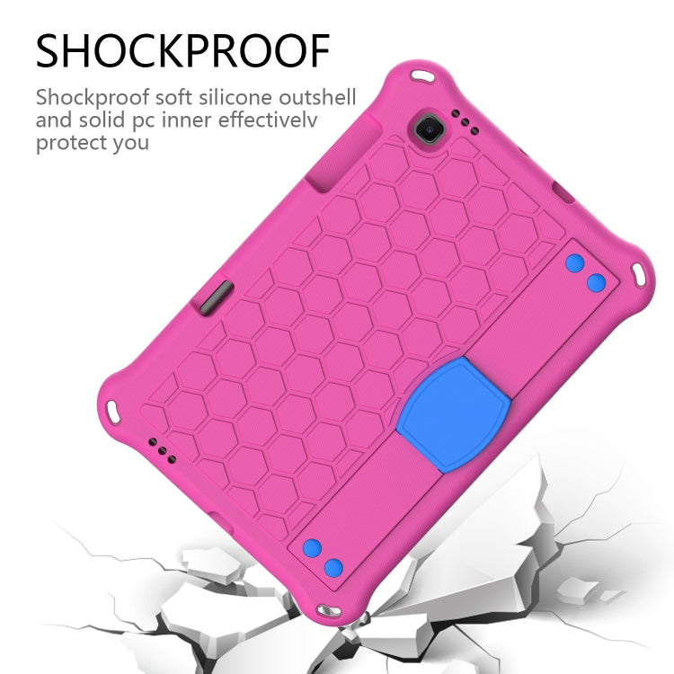 For Lenovo X306 / X606 / K10 Honeycomb EVA + PC Shockproof Tablet Case with Strap(Rose Red+Blue) - Lenovo by PMC TechLife | Online Shopping South Africa | PMC TechLife | Buy Now Pay Later Mobicred