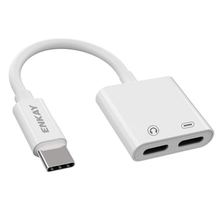 ENKAY ENK-AT105 USB-C / Type-C to Dual Type-C Headphone & Charging Adapter Data Cable - Audio Adapter by ENKAY | Online Shopping South Africa | PMC TechLife | Buy Now Pay Later Mobicred