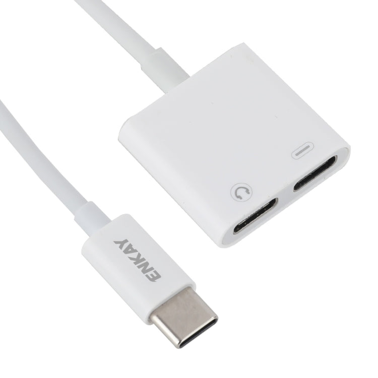 ENKAY ENK-AT105 USB-C / Type-C to Dual Type-C Headphone & Charging Adapter Data Cable - Audio Adapter by ENKAY | Online Shopping South Africa | PMC TechLife | Buy Now Pay Later Mobicred