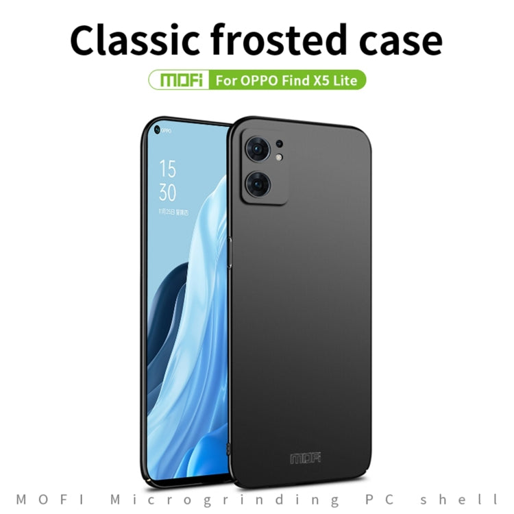 For OPPO Find X5 MOFI Frosted PC Ultra-thin Hard Case(Blue) - OPPO Cases by MOFI | Online Shopping South Africa | PMC TechLife