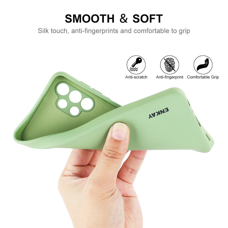 For Samsung Galaxy A32 5G ENKAY Liquid Silicone Soft Shockproof Phone Case(Light Green) - Galaxy Phone Cases by ENKAY | Online Shopping South Africa | PMC TechLife