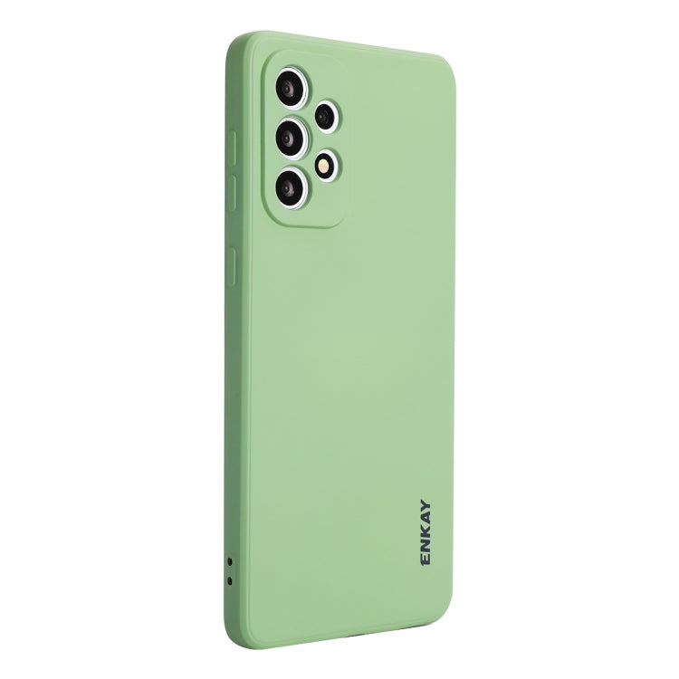 For Samsung Galaxy A73 5G ENKAY Liquid Silicone Soft Shockproof Phone Case(Light Green) - Galaxy Phone Cases by ENKAY | Online Shopping South Africa | PMC TechLife | Buy Now Pay Later Mobicred