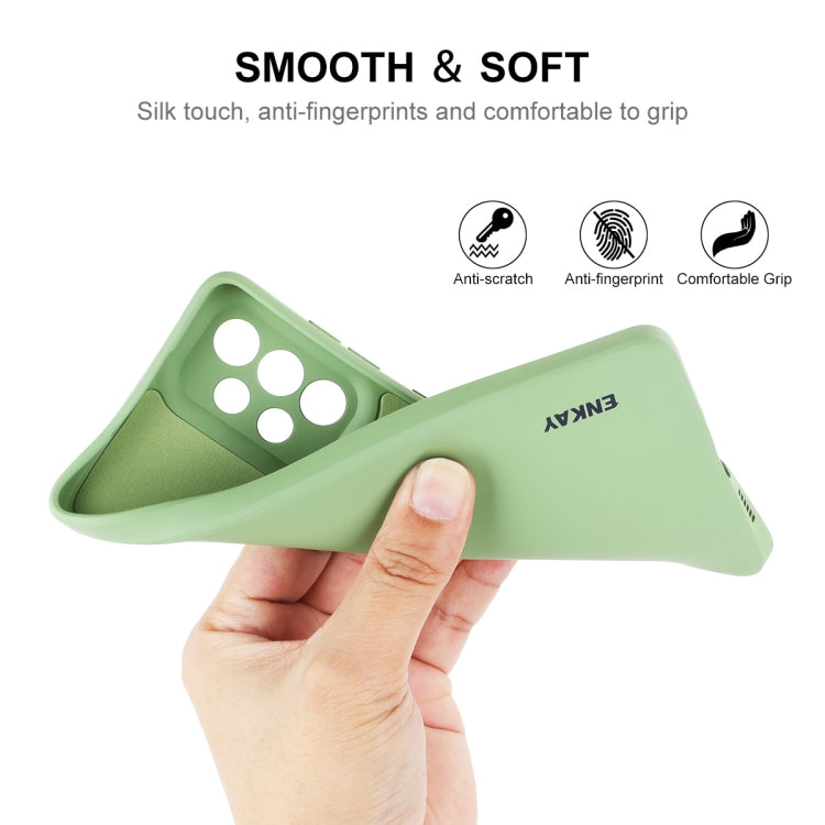 For Samsung Galaxy A73 5G ENKAY Liquid Silicone Soft Shockproof Phone Case(Light Green) - Galaxy Phone Cases by ENKAY | Online Shopping South Africa | PMC TechLife | Buy Now Pay Later Mobicred