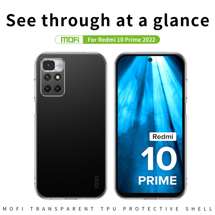 For Xiaomi Redmi 10 Prime 2022 MOFI Ming Series Ultra-thin TPU Phone Case(Transparent) - Xiaomi Cases by MOFI | Online Shopping South Africa | PMC TechLife