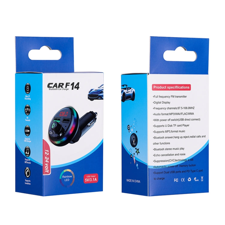 F14 Fast Charge USB Car Charger Dual Port USB 3.0 Mini Phone Charger - Bluetooth Car Kits by PMC TechLife | Online Shopping South Africa | PMC TechLife | Buy Now Pay Later Mobicred