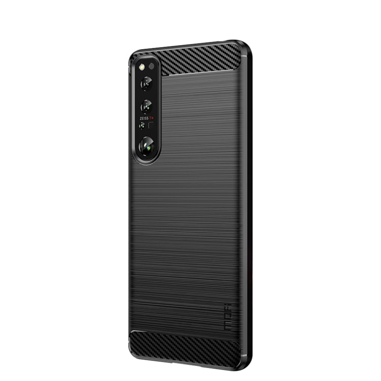 For Sony Xperia 1 IV MOFI Gentleness Series Brushed Texture Carbon Fiber Soft TPU Case(Black) - Sony Cases by MOFI | Online Shopping South Africa | PMC TechLife | Buy Now Pay Later Mobicred