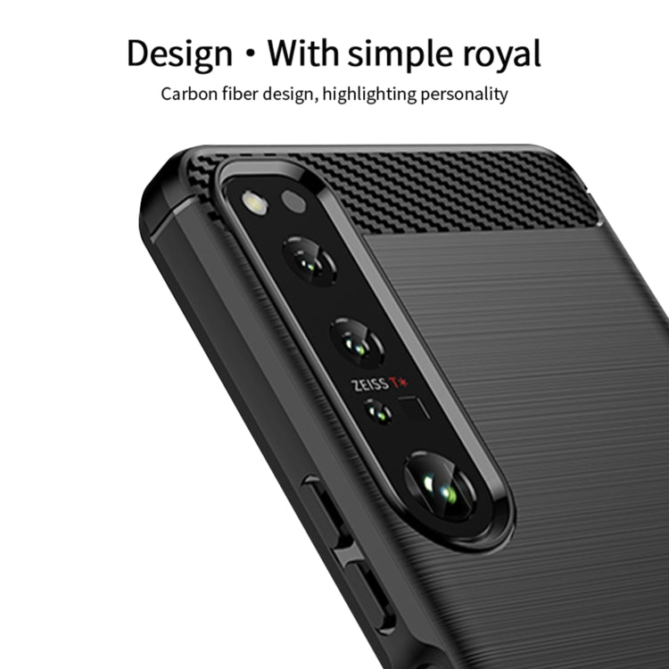 For Sony Xperia 1 IV MOFI Gentleness Series Brushed Texture Carbon Fiber Soft TPU Case(Black) - Sony Cases by MOFI | Online Shopping South Africa | PMC TechLife | Buy Now Pay Later Mobicred