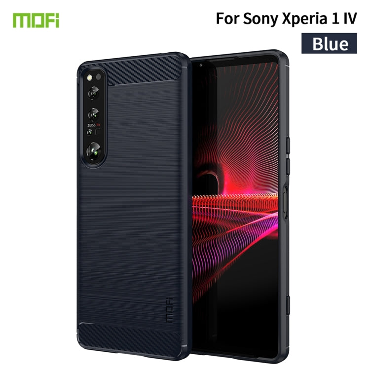 For Sony Xperia 1 IV MOFI Gentleness Series Brushed Texture Carbon Fiber Soft TPU Case(Blue) - Sony Cases by MOFI | Online Shopping South Africa | PMC TechLife | Buy Now Pay Later Mobicred