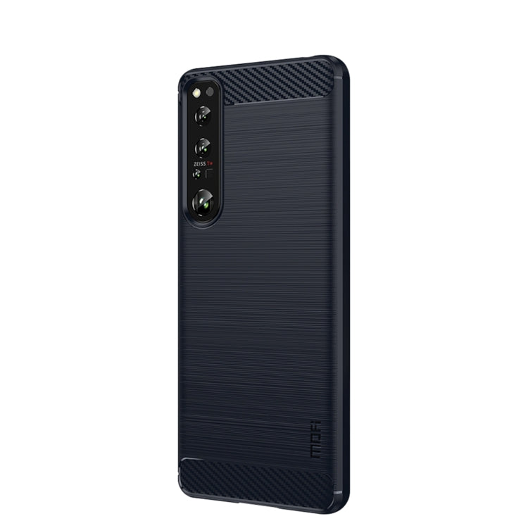 For Sony Xperia 1 IV MOFI Gentleness Series Brushed Texture Carbon Fiber Soft TPU Case(Blue) - Sony Cases by MOFI | Online Shopping South Africa | PMC TechLife | Buy Now Pay Later Mobicred