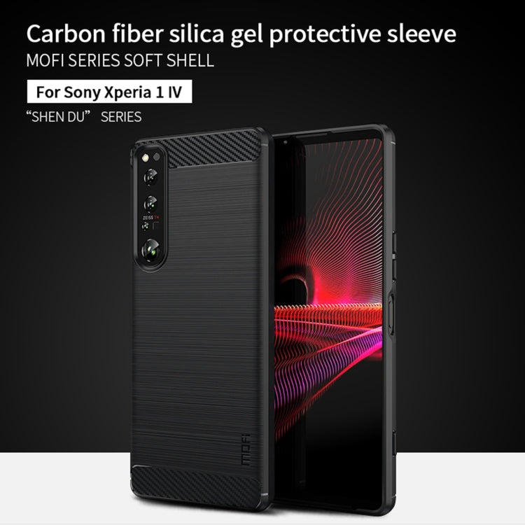 For Sony Xperia 1 IV MOFI Gentleness Series Brushed Texture Carbon Fiber Soft TPU Case(Blue) - Sony Cases by MOFI | Online Shopping South Africa | PMC TechLife | Buy Now Pay Later Mobicred
