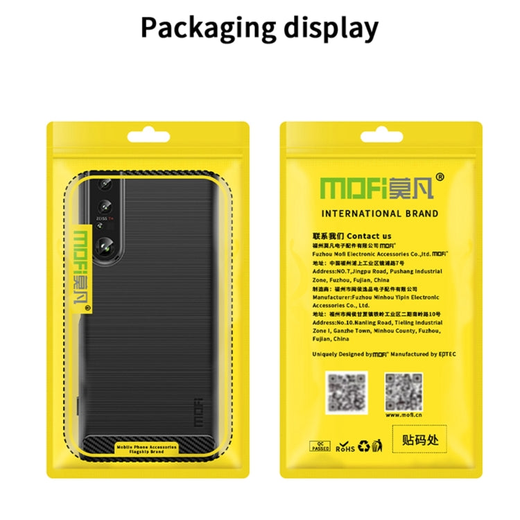 For Sony Xperia 1 IV MOFI Gentleness Series Brushed Texture Carbon Fiber Soft TPU Case(Blue) - Sony Cases by MOFI | Online Shopping South Africa | PMC TechLife | Buy Now Pay Later Mobicred