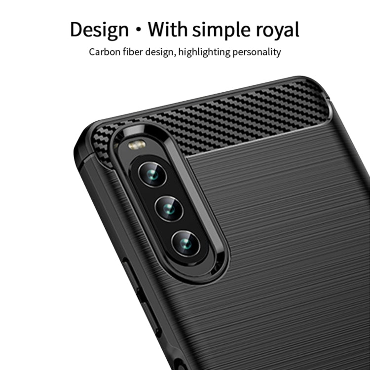 For Sony Xperia 10 IV MOFI Gentleness Series Brushed Texture Carbon Fiber Soft TPU Case(Blue) - Sony Cases by MOFI | Online Shopping South Africa | PMC TechLife