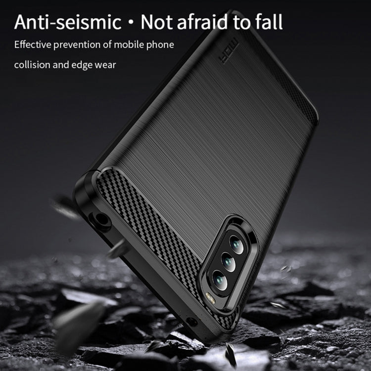 For Sony Xperia 10 IV MOFI Gentleness Series Brushed Texture Carbon Fiber Soft TPU Case(Blue) - Sony Cases by MOFI | Online Shopping South Africa | PMC TechLife