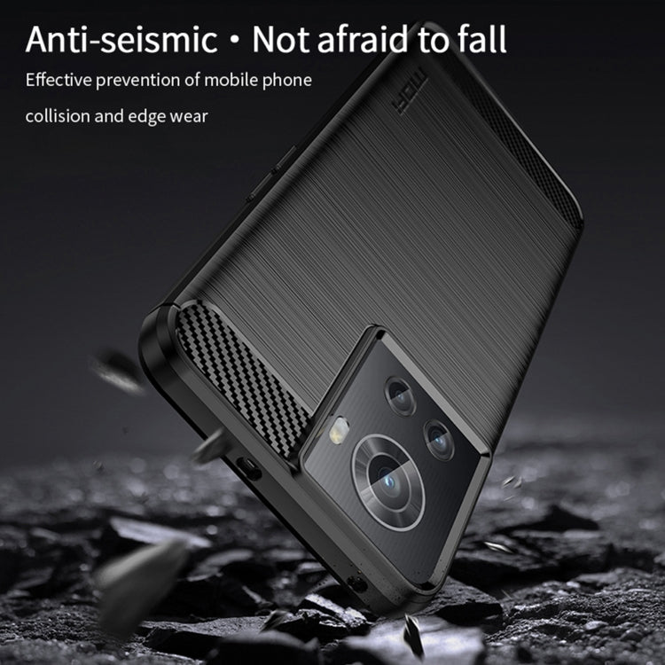 For OnePlus Ace / 10R 5G MOFI Gentleness Series Brushed Texture Carbon Fiber Soft TPU Case(Blue) - OnePlus Cases by MOFI | Online Shopping South Africa | PMC TechLife