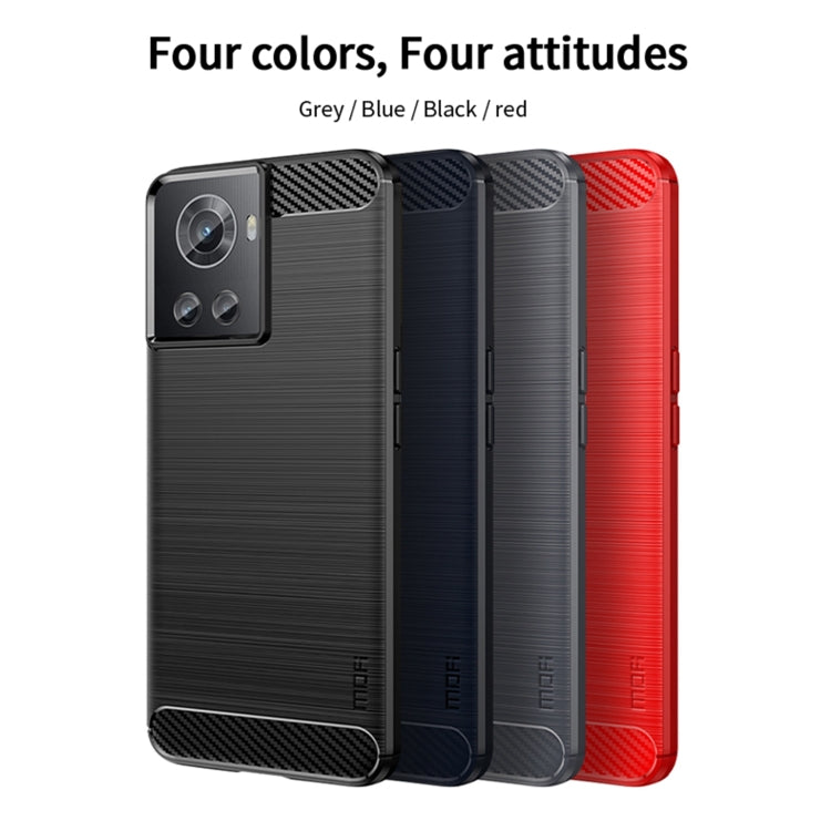 For OnePlus Ace / 10R 5G MOFI Gentleness Series Brushed Texture Carbon Fiber Soft TPU Case(Blue) - OnePlus Cases by MOFI | Online Shopping South Africa | PMC TechLife