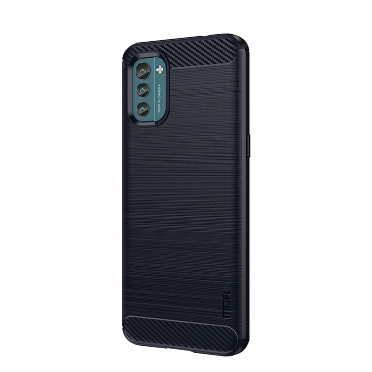 For Nokia G11 / G21 MOFI Gentleness Series Brushed Texture Carbon Fiber Soft TPU Case(Blue) - free shipping - PMC TechLife - Order now!