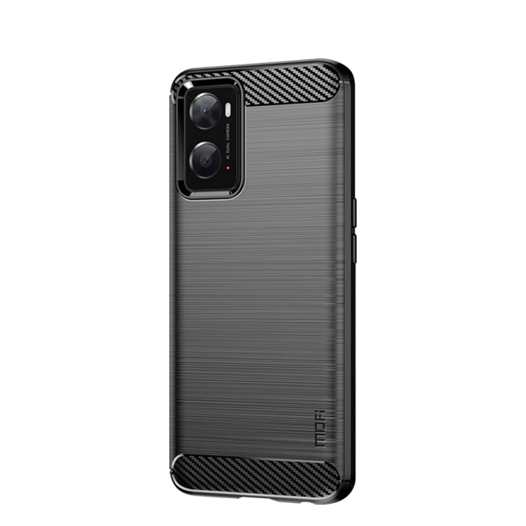 For OPPO A57 4G / A57 5G / A77 5G  MOFI Gentleness Series Brushed Texture Carbon Fiber Soft TPU Case(Black) -  by MOFI | Online Shopping South Africa | PMC TechLife