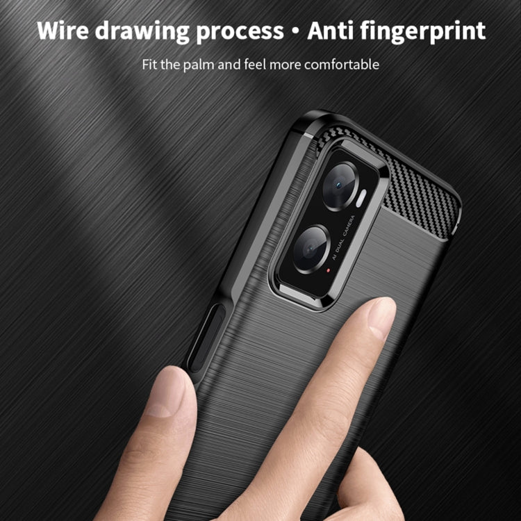 For OPPO A57 4G / A57 5G / A77 5G  MOFI Gentleness Series Brushed Texture Carbon Fiber Soft TPU Case(Black) -  by MOFI | Online Shopping South Africa | PMC TechLife