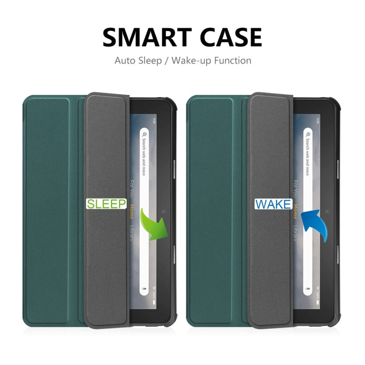 For Amazon Fire 7 12th 2022 ENKAY Smart Leather Tablet Case(Black) - Amazon by ENKAY | Online Shopping South Africa | PMC TechLife | Buy Now Pay Later Mobicred