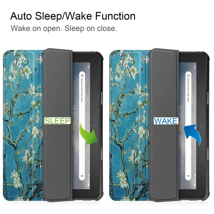 For Amazon Fire 7 12th 2022 JSM Smart Leather Tablet Case(Apricot Flower) - free shipping - PMc TechLife - Order now!