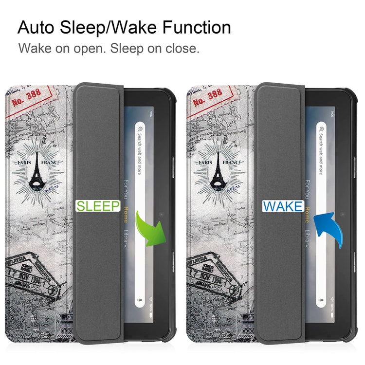 For Amazon Fire 7 12th 2022 JSM Smart Leather Tablet Case(Retro tower) - free shipping - PMc TechLife - Order now!