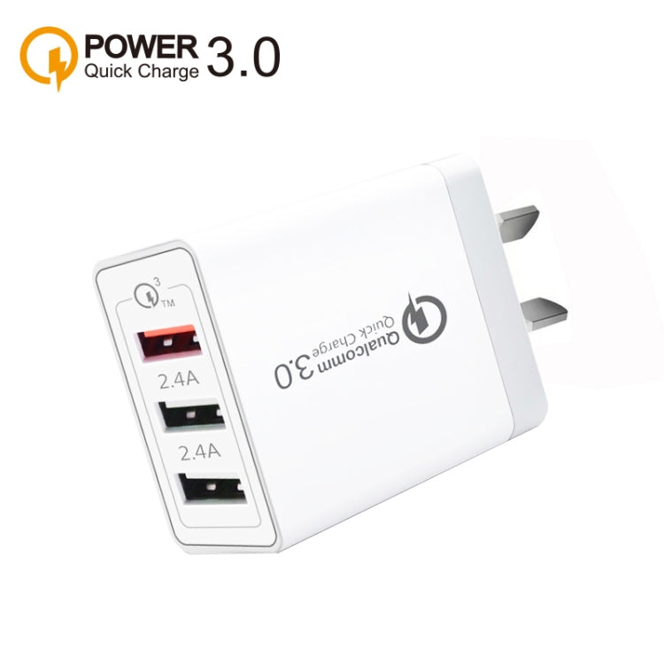 30W QC 3.0 USB + 2 x USB 2.0 Ports Mobile Phone Tablet Quick Charger, AU Plug - free shipping - PMC Jewellery - Order now!