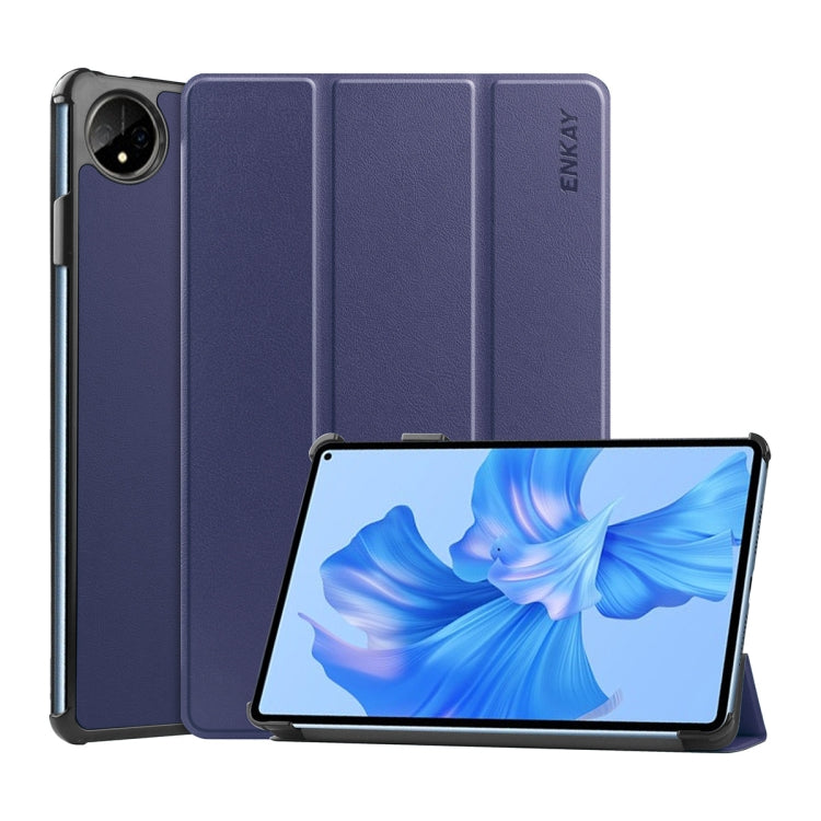 For Huawei MatePad Pro 11 2022 ENKAY Plastic Back Cover Smart Leather Stand Case(Dark Blue) - free shipping - PMC TechLife - Order now!