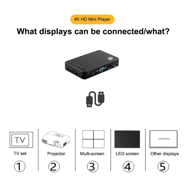 X16 4K Media Player Horizontal And Vertical Screen Video Advertising AD Player, Auto Looping Playback(US Plug) - Multimedia Player by PMC TechLife | Online Shopping South Africa | PMC TechLife | Buy Now Pay Later Mobicred