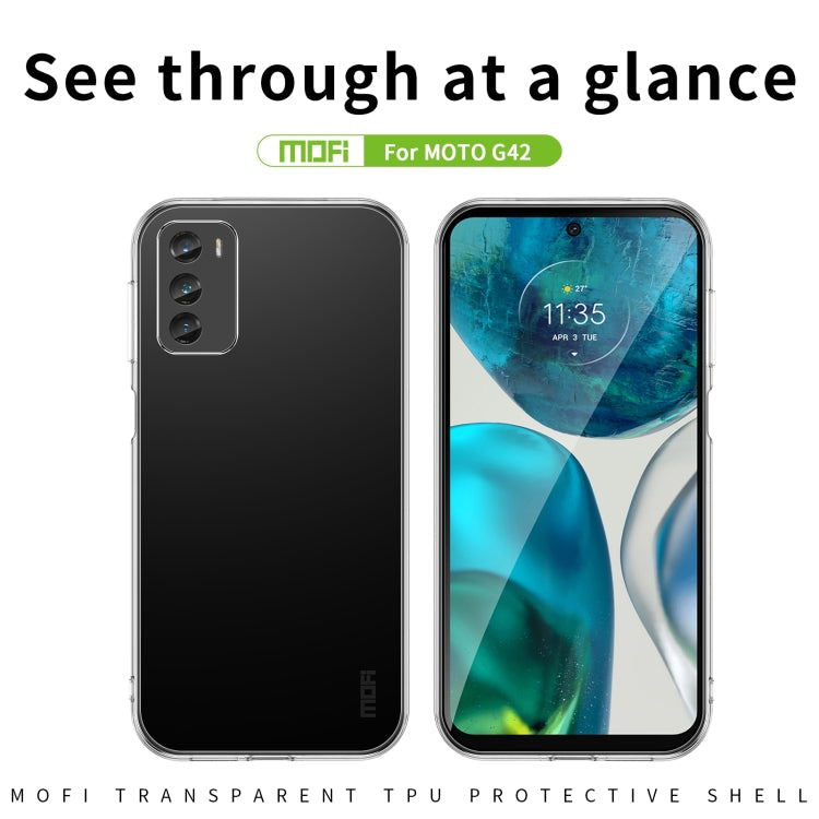 For Motorola Moto G42 MOFI Ming Series Ultra-thin TPU Phone Case(Transparent) - Motorola Cases by MOFI | Online Shopping South Africa | PMC TechLife | Buy Now Pay Later Mobicred