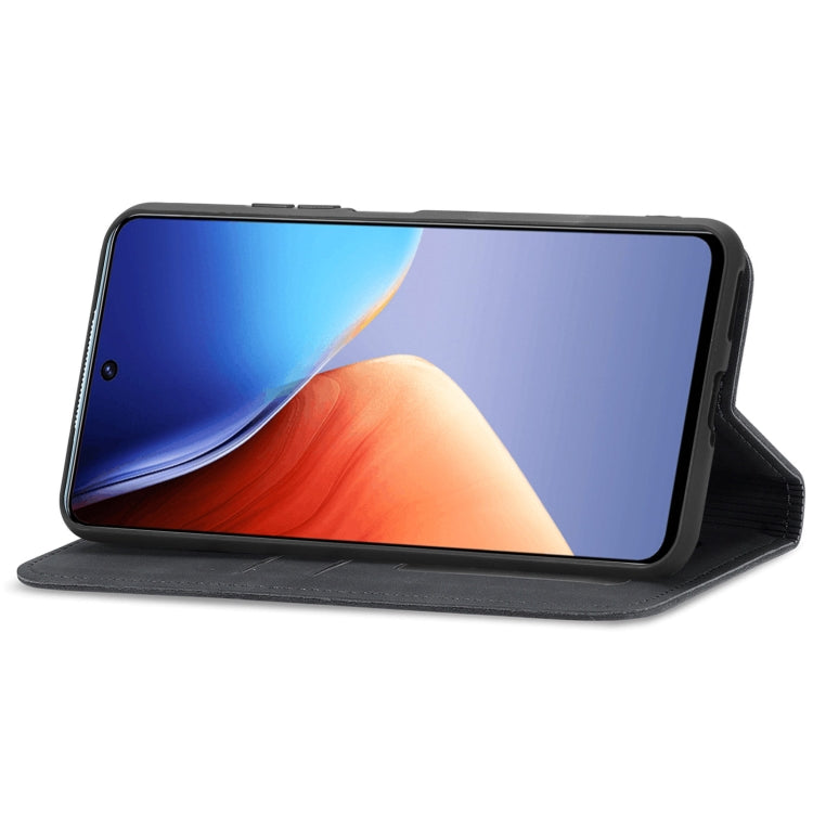 For Tecno Camon 19 Retro Skin Feel Magnetic Leather Phone Case(Black) - Tecno Cases by PMC TechLife | Online Shopping South Africa | PMC TechLife