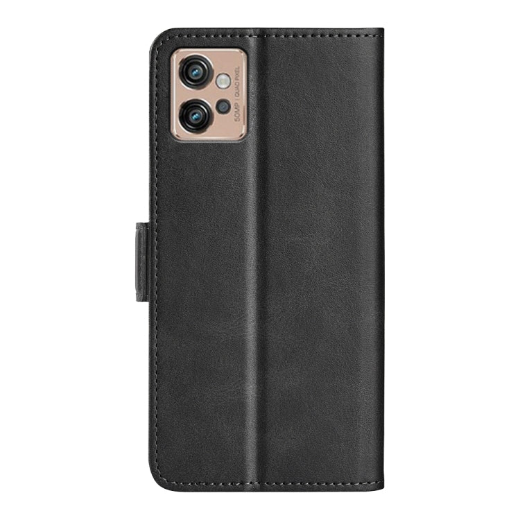 For Motorola Moto G32 Dual-side Magnetic Buckle Leather Phone Case(Black) - Motorola Cases by PMC TechLife | Online Shopping South Africa | PMC TechLife | Buy Now Pay Later Mobicred