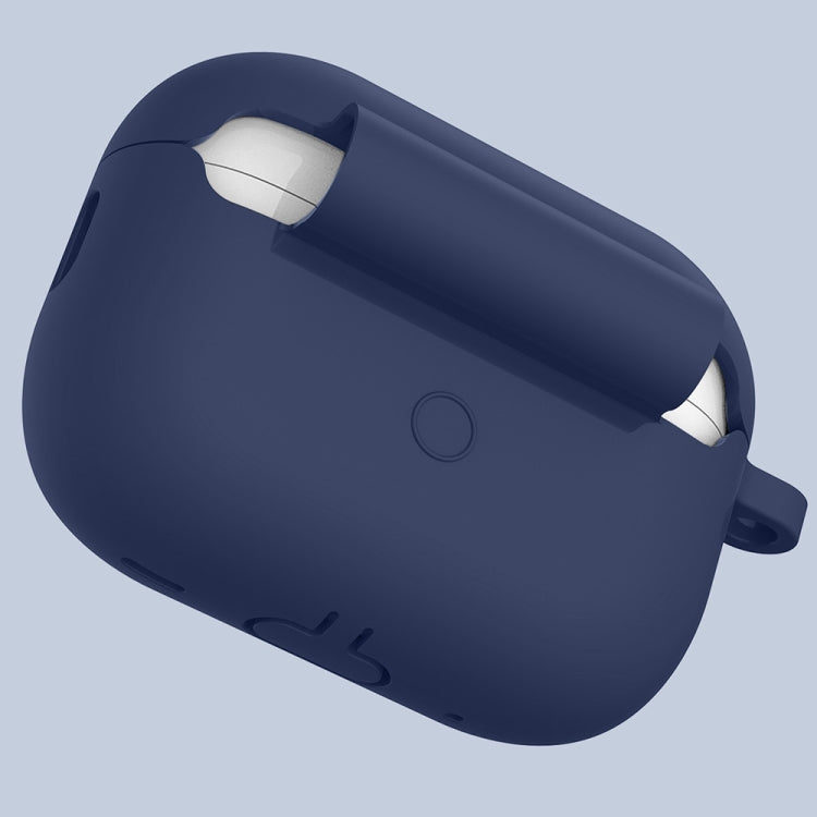 For Apple AirPods Pro 2 2022 ENKAY Thickened Silicone Protective Case with Keychain(Dark Blue) - free shipping - PMC Jewellery - Order now!