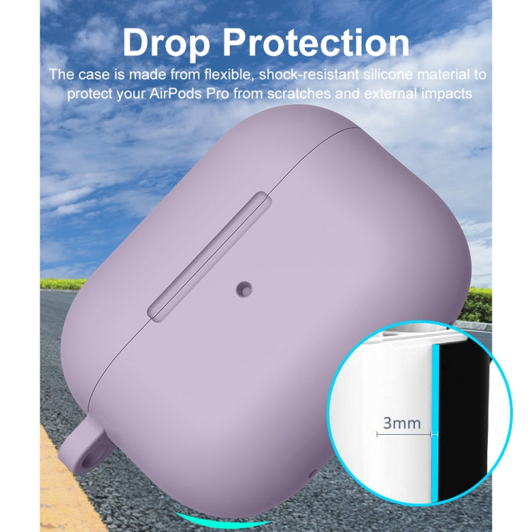 For Apple AirPods Pro 2 2022 ENKAY Thickened Silicone Protective Case with Keychain(Lavender Purple) - free shipping - PMC Jewellery - Order now!