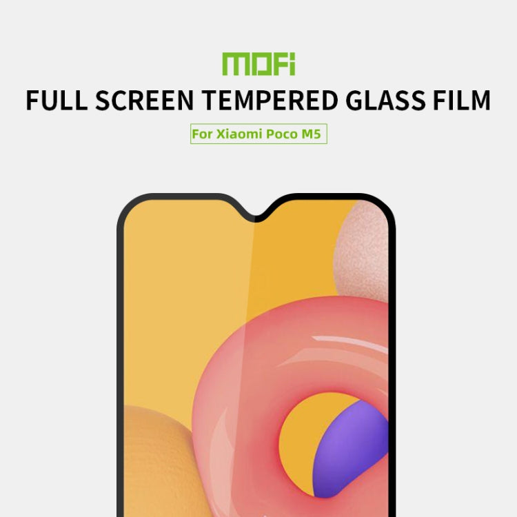 For Xiaomi Poco M5 MOFI 9H 2.5D Full Screen Tempered Glass Film(Black) - Poco M5 Tempered Glass by MOFI | Online Shopping South Africa | PMC TechLife