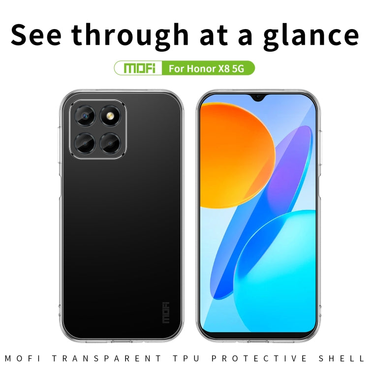 For Honor X8 5G MOFI Ming Series Ultra-thin TPU Phone Case(Transparent) - Honor Cases by MOFI | Online Shopping South Africa | PMC TechLife