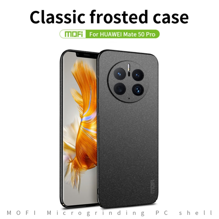 For Huawei Mate 50 Pro MOFI Fandun Series Frosted Ultra-thin PC Hard Phone Case(Blue) - Huawei Cases by MOFI | Online Shopping South Africa | PMC TechLife | Buy Now Pay Later Mobicred