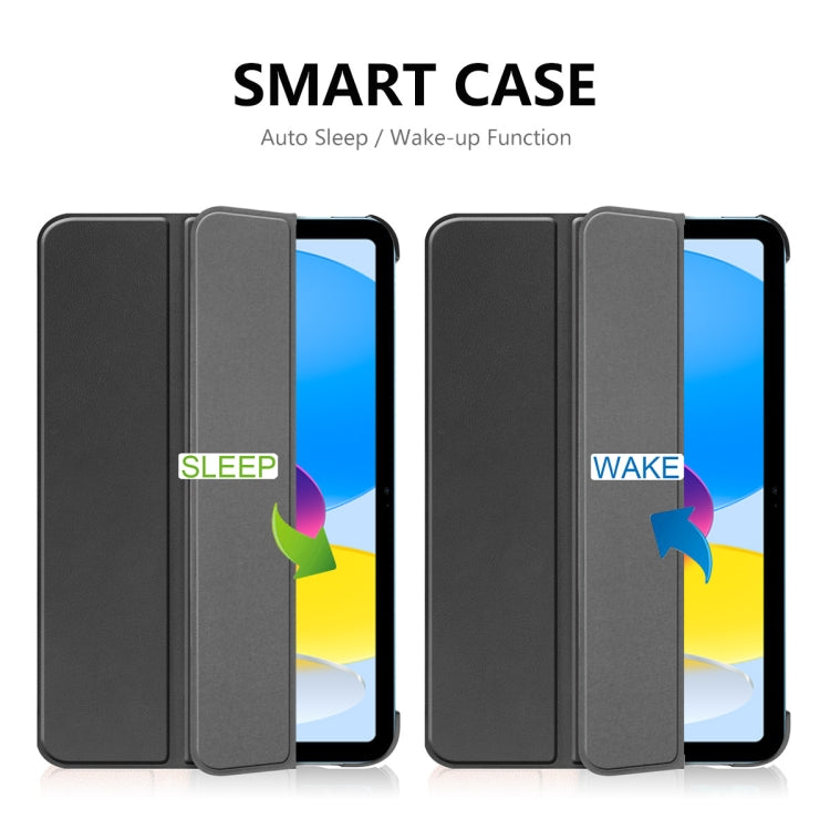 For iPad 2025 / 2022 ENKAY Tri-fold Custer Texture Leather Stand Smart Case(Dark Blue) - free shipping - PMc TechLife - Order now!