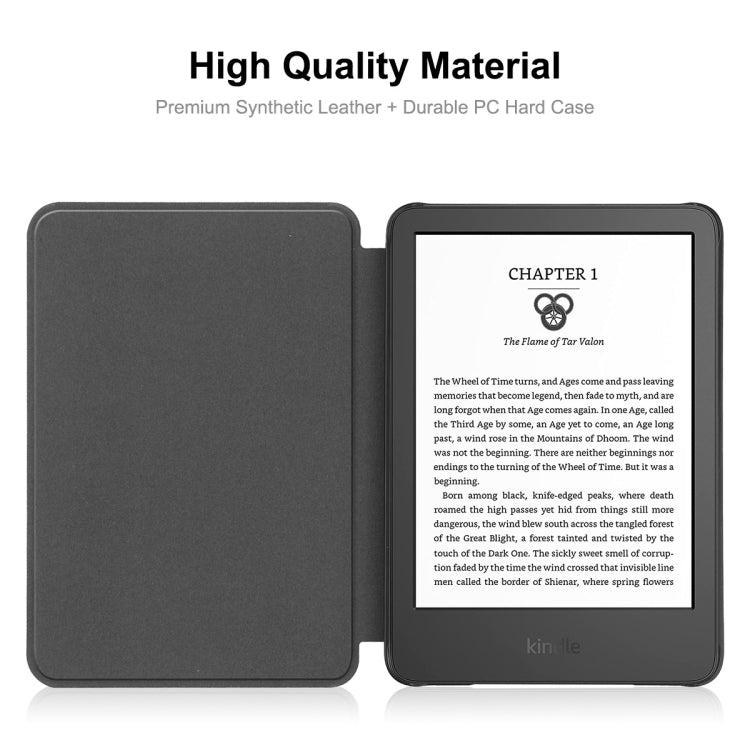 For Amazon Kindle 2022 Gen11 ENKAY Custer Texture Leather Smart Case(Dark Green) - Amazon by ENKAY | Online Shopping South Africa | PMC TechLife | Buy Now Pay Later Mobicred