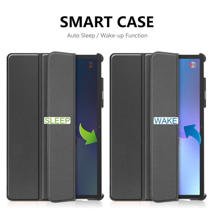 For Lenovo Tab P11 Pro Gen2 11.2 inch 2022 ENKAY Tri-fold Custer Texture Leather Stand Smart Case(Dark Green) - Lenovo by ENKAY | Online Shopping South Africa | PMC TechLife | Buy Now Pay Later Mobicred