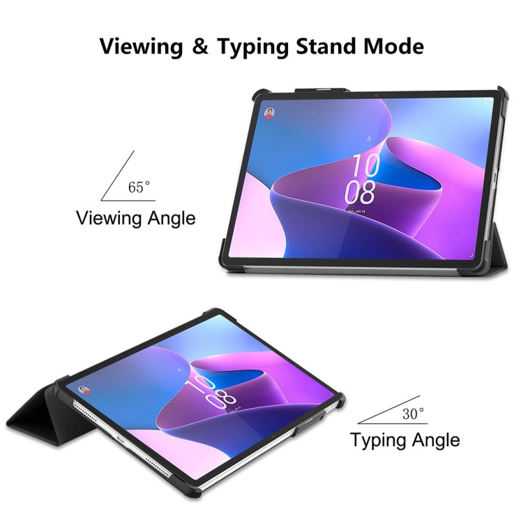 For Lenovo Tab P11 Pro Gen2 11.2 inch 2022 ENKAY Tri-fold Custer Texture Leather Stand Smart Case(Grey) - free shipping - PMC TechLife - Order now!