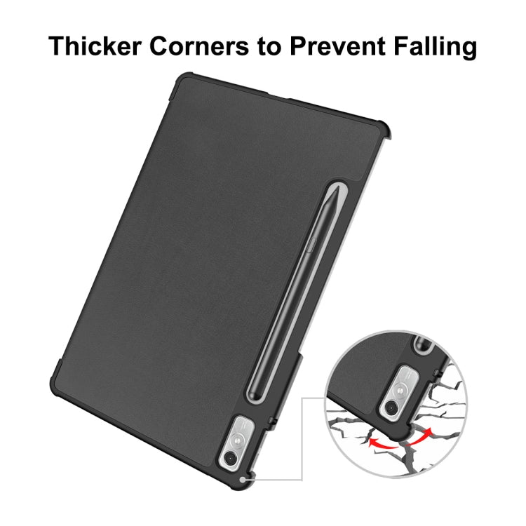 For Lenovo Tab P11 Pro Gen2 11.2 inch 2022 ENKAY Tri-fold Custer Texture Leather Stand Smart Case(Dark Blue) - free shipping - PMC TechLife - Order now!